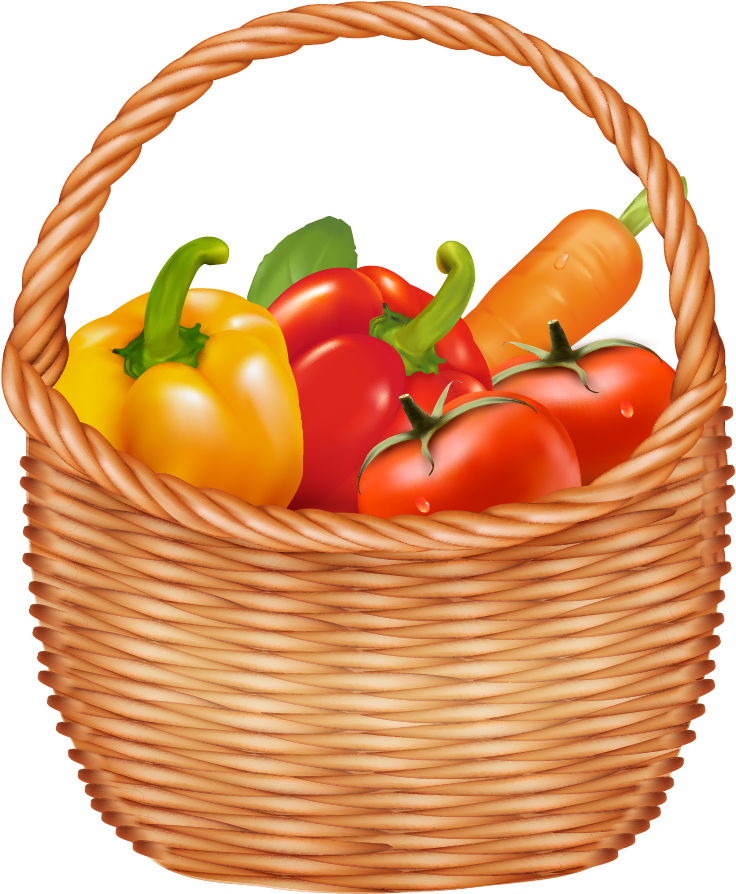 Basket Fruit Vegetable Clip Art - Healthy Diet Poster Drawings (1136x899)