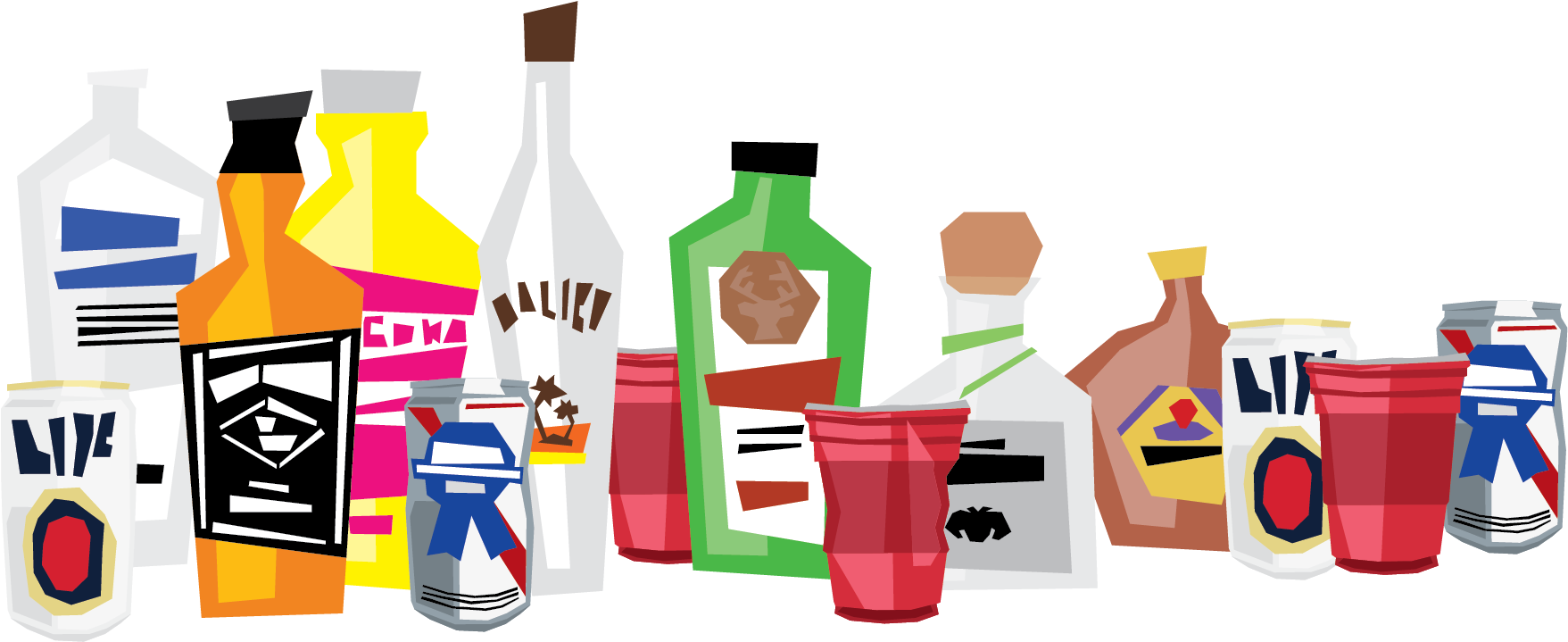 Liquor Clipart Party Drink - Alcohol Party Clip Art (1879x900)