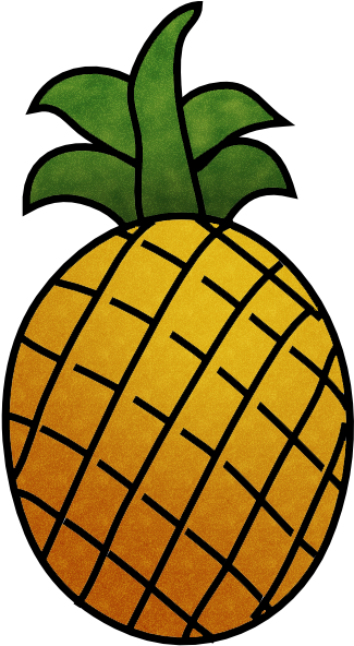 ○‿✿⁀fruit‿✿⁀○ - Pineapple Clip Art (350x610)