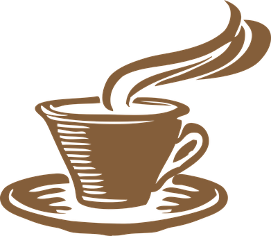 Tea Cup Gray Coffee Aroma Java Steam Break - Coffee Cup Drawing Png (391x340)