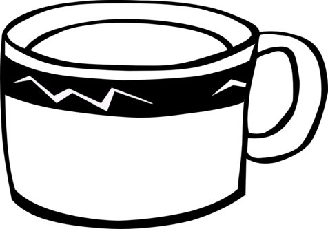 Coffee Mug Clip Art Black And White - Clip Art Image Of Mug (476x333)