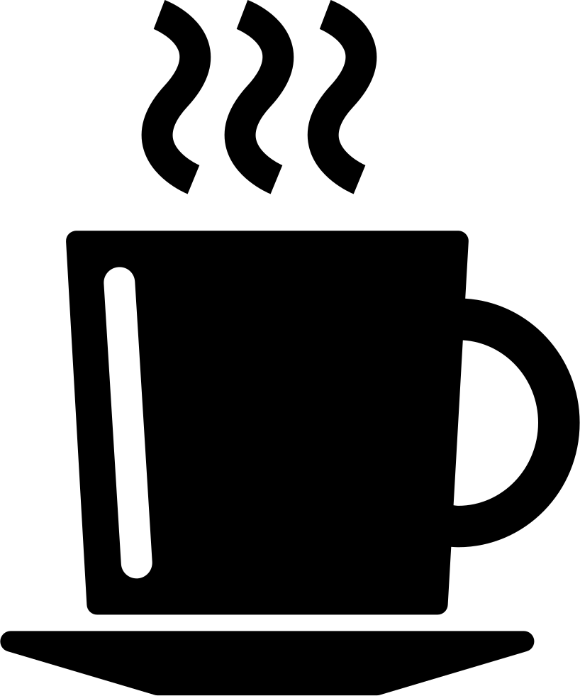 Hot Coffee Cup On A Plate Comments - Cup Of Coffee Icon Png (818x981)