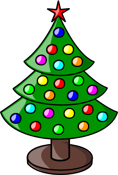 Colouful Clipart Christmas Tree - Clipart Christmas (402x598)