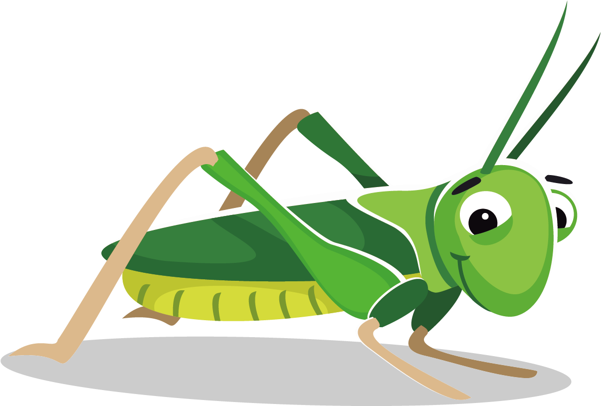 Grasshopper Cartoon Clip Art - Cute Grasshopper Animated Clipart (1696x1096)