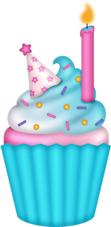 Party Cupcake Clip Art Scrapbook Party Cupcakes - Birthday Cupcake Clipart (250x487)
