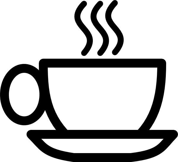 Cup Clipart Black And White - Clip Art Coffee Cup (600x545)