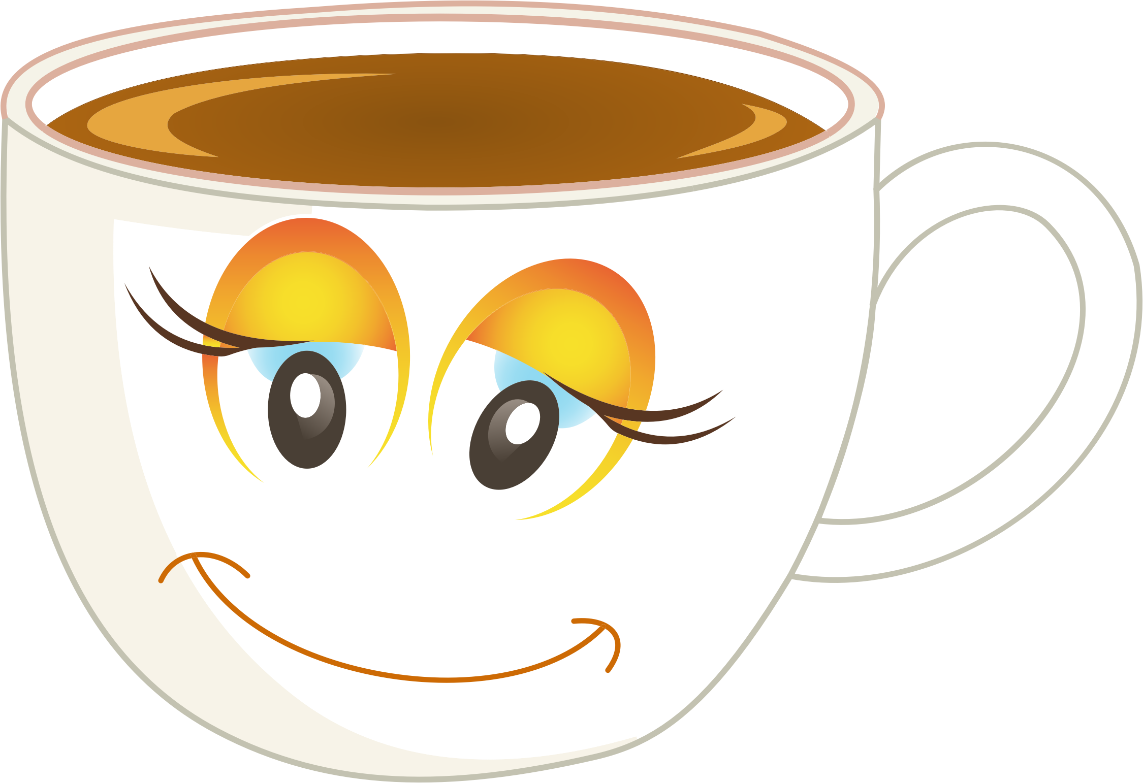 Tea Cup Hand Drawn Transpa Png Svg Vector - Happy Cup Of Coffee (2250x1542)