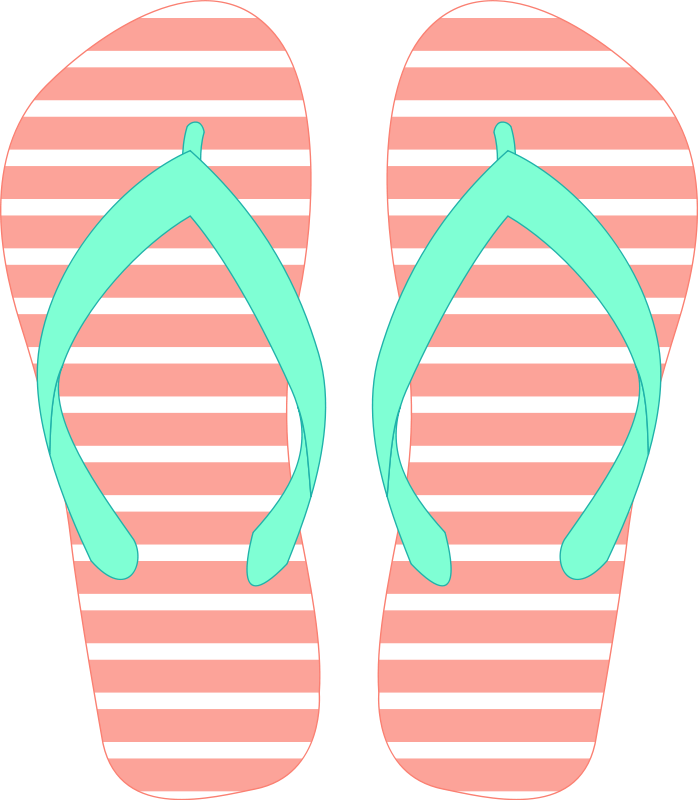 Red Clipart Flip Flops - Flip Flops Queen Duvet (698x800)