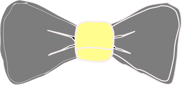 Yellow Clipart Bowtie - Bow Tie Png Grey (600x280)