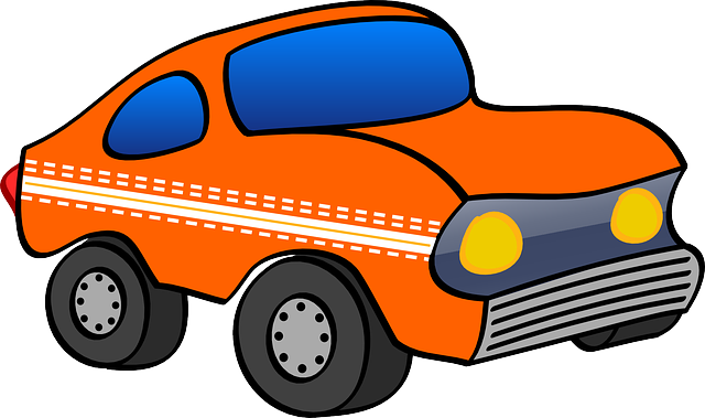 Racing Car Car, Funny, Orange, Vehicle, Automobile, - Car Cartoon Clipart (640x379)