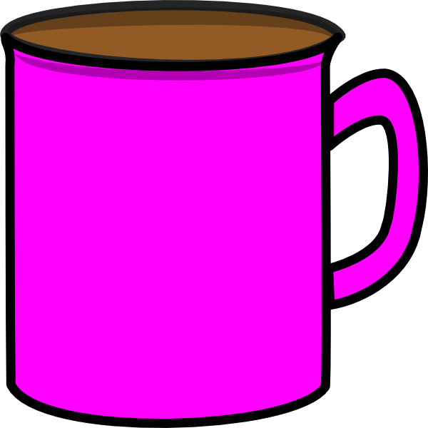 Pink Mug Clip Art At Clker - Mug En Clip Art (600x600)