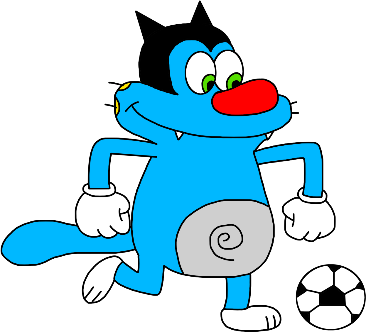 Oggy 2014 Fifa World Cup Cartoon Football Clip Art - Oggy 2014 Fifa World Cup Cartoon Football Clip Art (1600x1161)