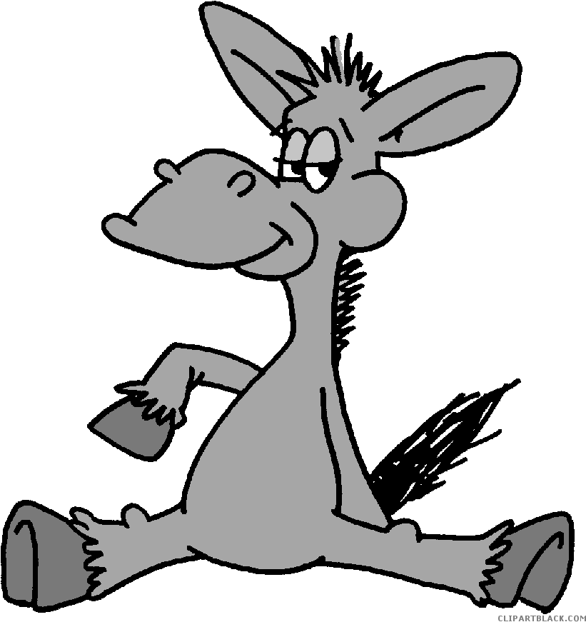 Cartoon Donkey Animal Free Black White Clipart Images - Alamo Heights Independent School District (857x900)