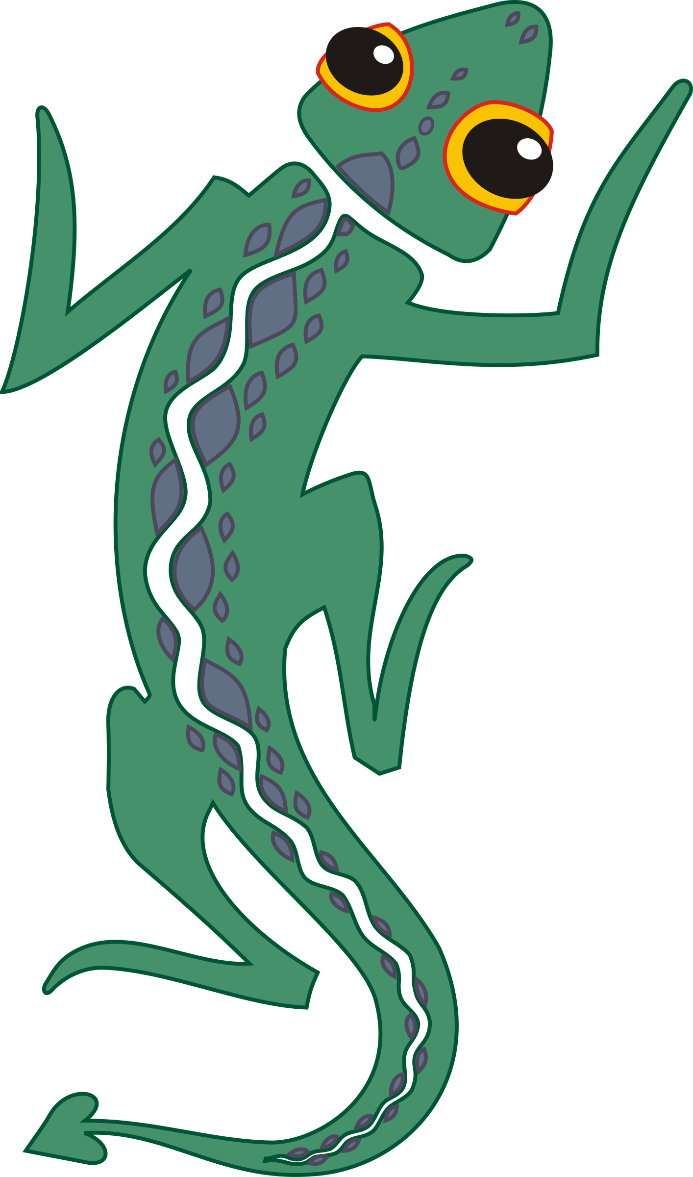 Artistic Green Lizard Clip Art - Cartoon Lizard Transparent Background (703x1200)