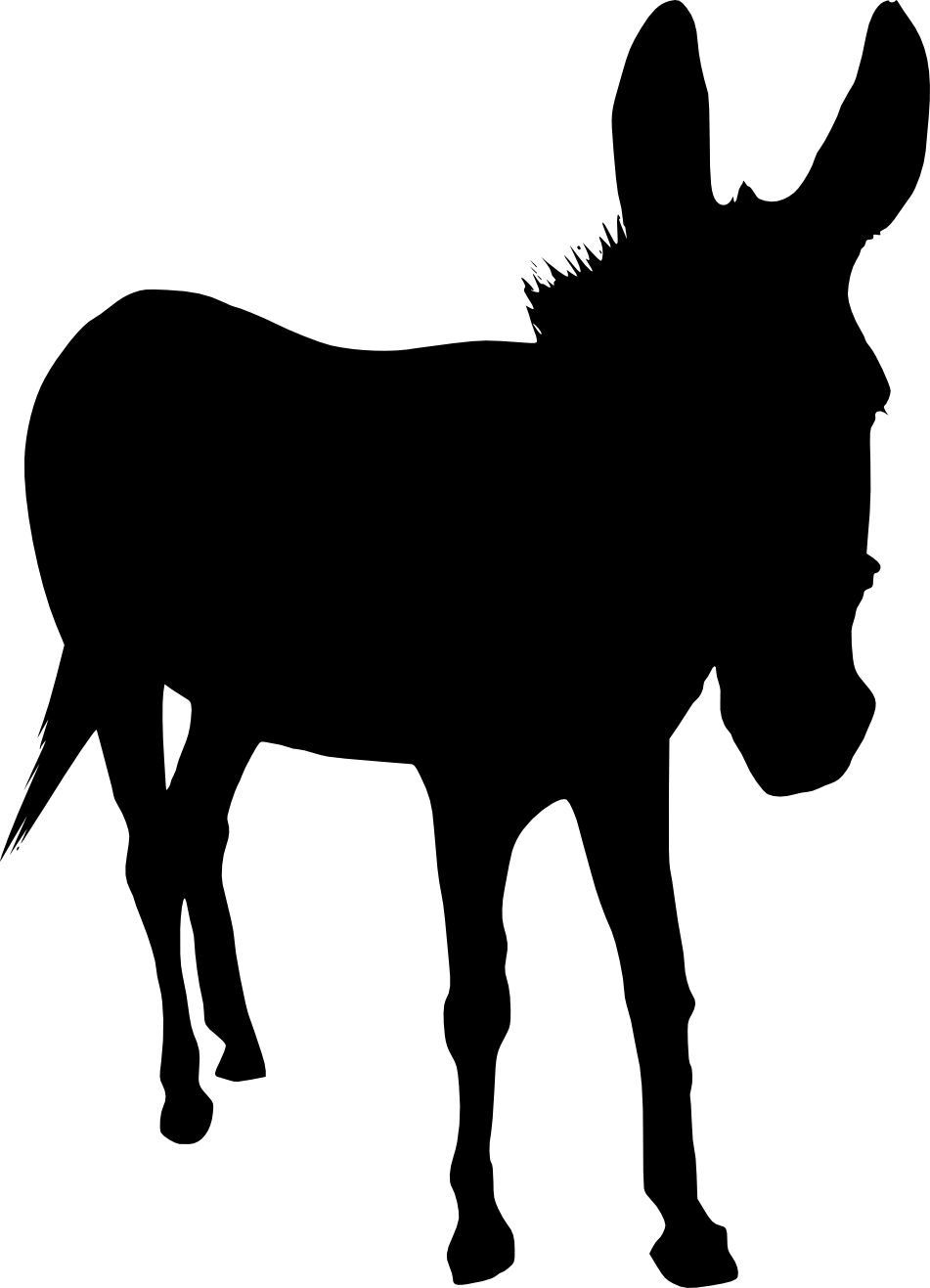 Free Download - Donkey Silhouette Png (951x1317)