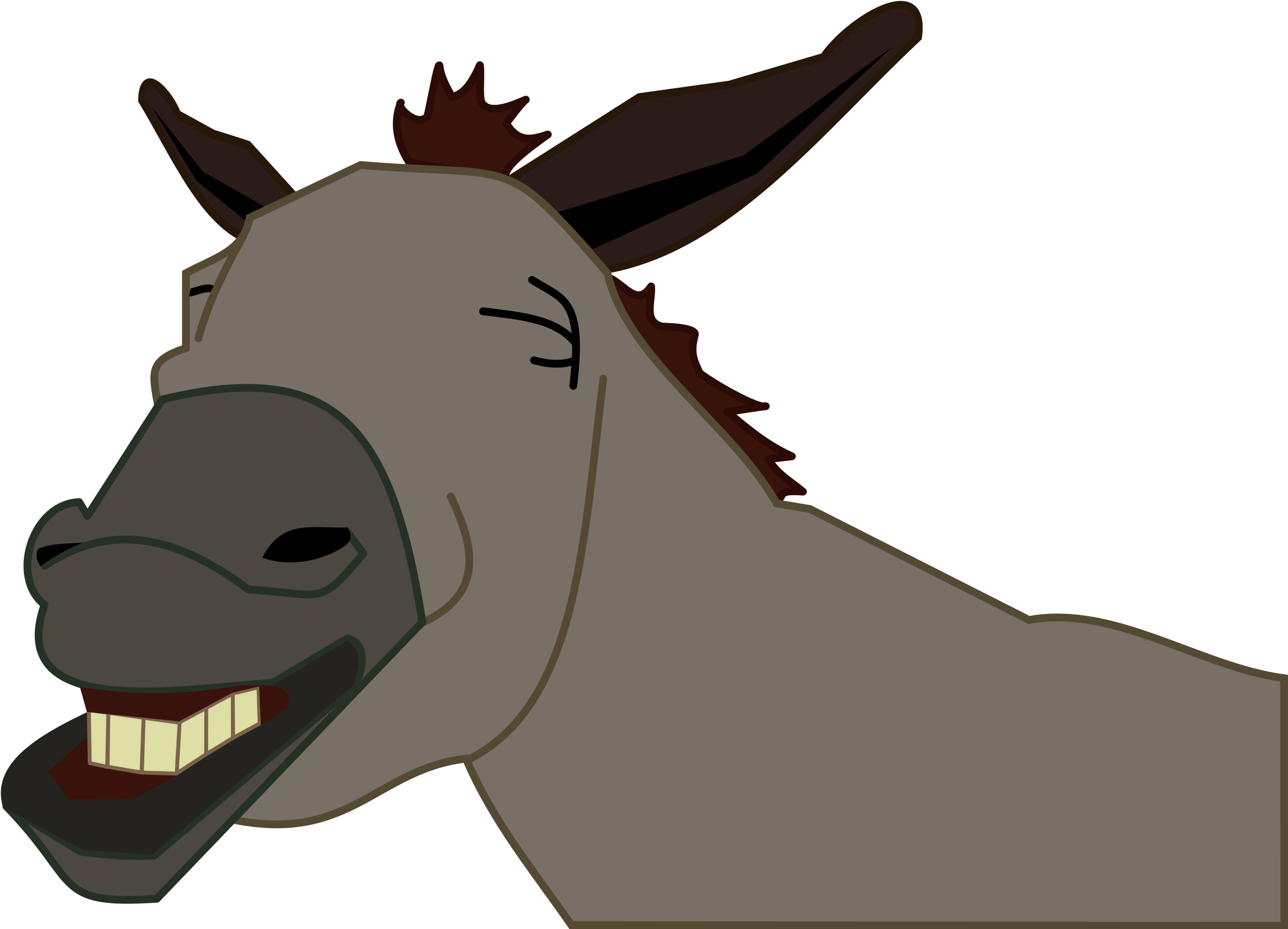 Clipart - Donkey Head Clip Art (2400x1745)