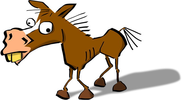 Cartoon Comic Crazy Horse Mad Crazy Crazy - Skinny Cartoon Horse (640x352)