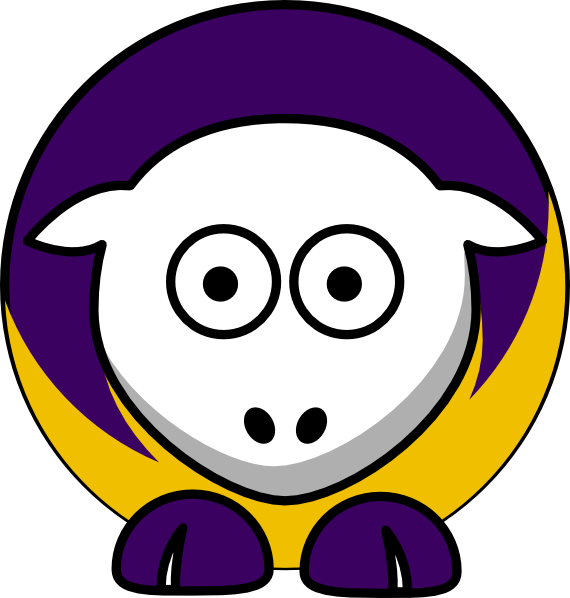 Sheep 3 Toned Minnesota Vikings Colors Clip Art - Cal State Fullerton Titans (570x598)