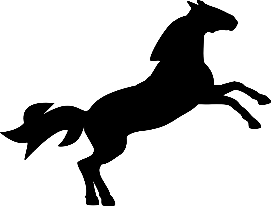 Silhouette Of Horse - Horse Jumping Silhouette Png (944x720)