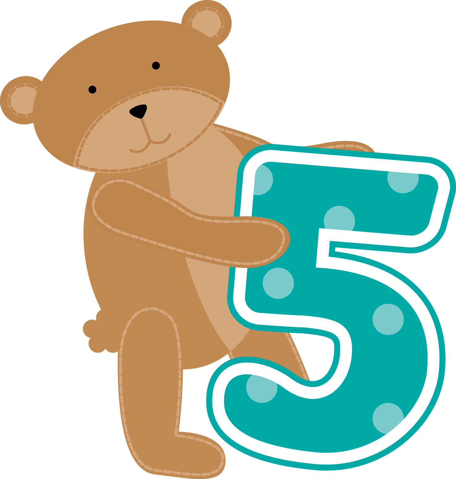 Ch - B *✿* - Bear Numbers Clipart (1475x1551)