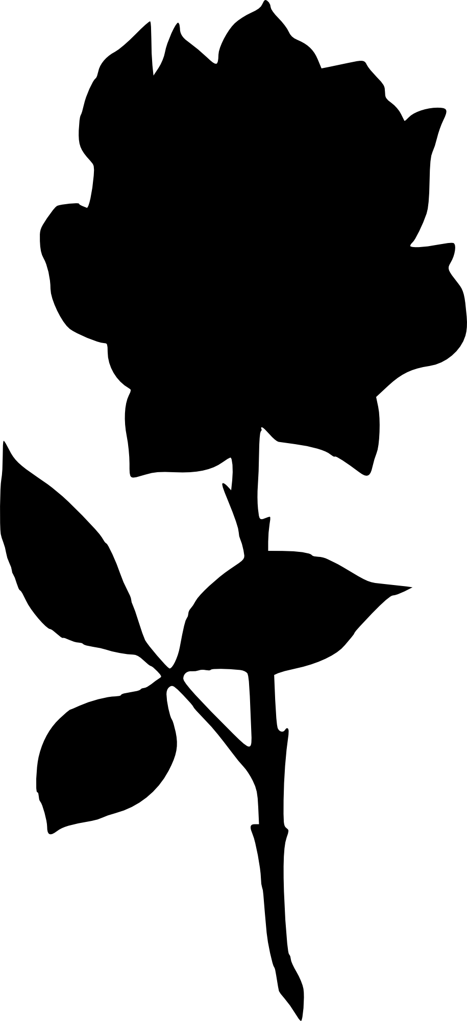 Rose Silhouette Png - Portable Network Graphics (915x2000)