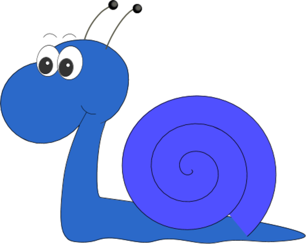 Cartoon Snail Clip Art - Blue Snail Clip Art (600x480)