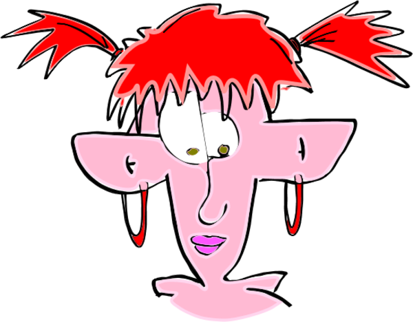 Clipart Stupid Girl Face Cartoon - Stupid Girl Cartoon (600x468)