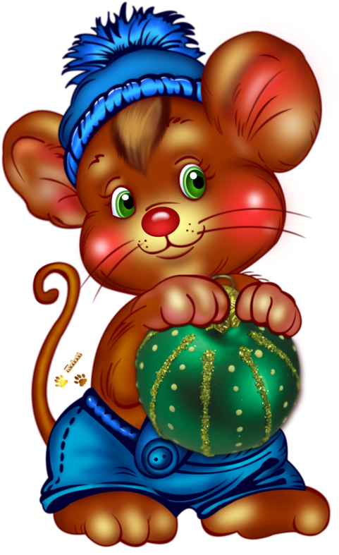 Christmas Mouse With Ornament - Happy Saturday Christmas (536x800)