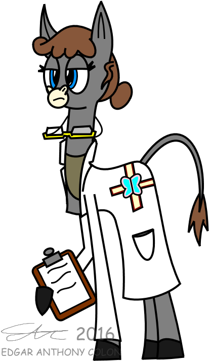 Derpanater, Blue Eyes, Clipboard, Clothes, Deadpan - Cartoon (413x714)