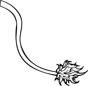 Lion Tail Clipart - Tail Clip Art Black And White (361x354)