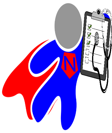 Superhero Red And Blue With Clipboard And Stethoscope - Superhero Red And Blue With Clipboard And Stethoscope (396x504)