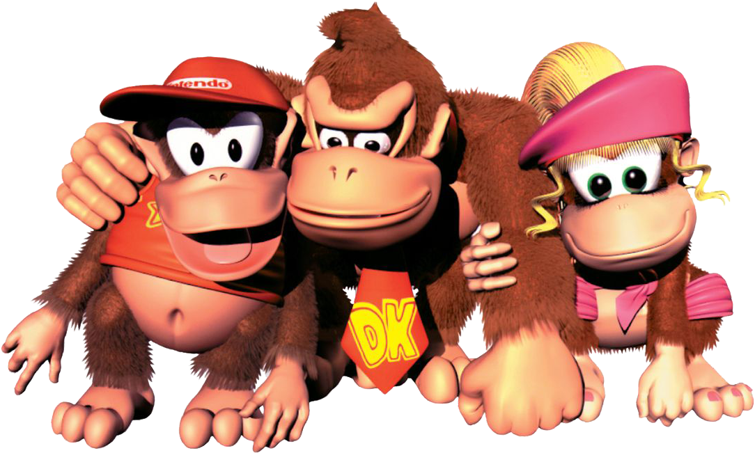 Dkc2 Character Render Diddy Dixie Donkey Kong - Donkey Kong And Diddy Kong (1117x709)