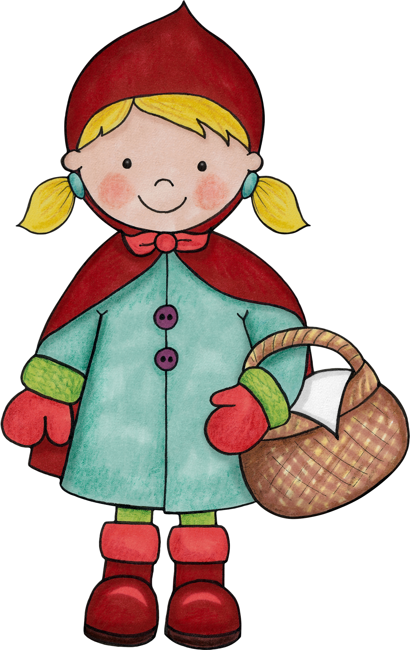 Little Red Riding Hood - Crvenkapica Clipart (1438x2277)