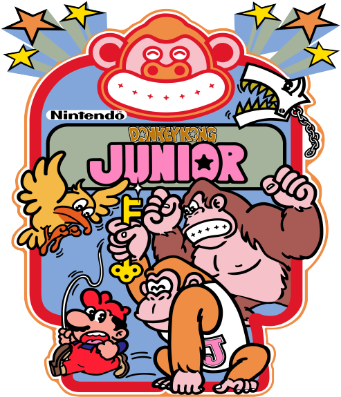 The Side Art For Donkey Kong Junior In The Arcade [the - Donkey Kong Jr Mario (500x586)