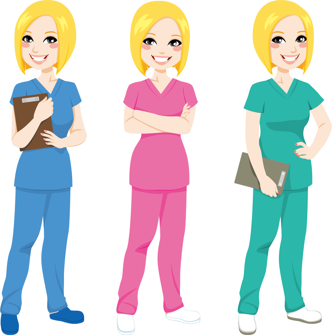 Nursing Cartoon Scrubs Clip Art - Nursing Cartoon Scrubs Clip Art (1090x1100)