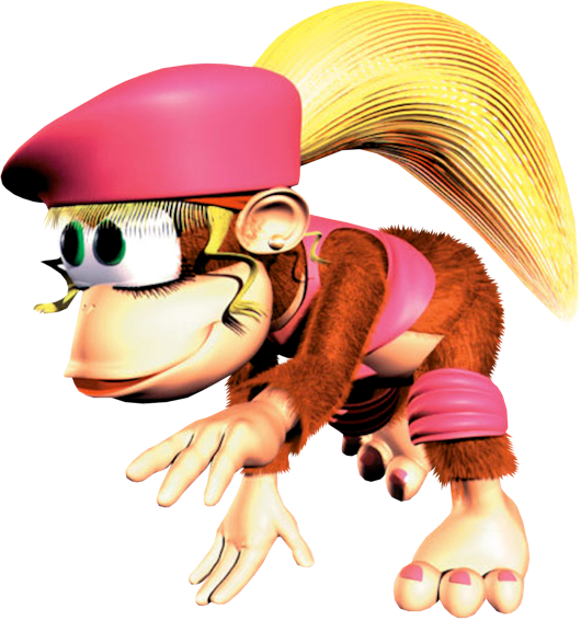 Dixie Running Artwork - Donkey Kong Country 2 Dixie (530x566)