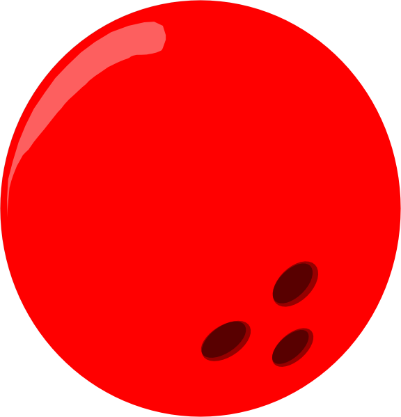 Red Clip Art - Red Bowling Ball Png (576x599)
