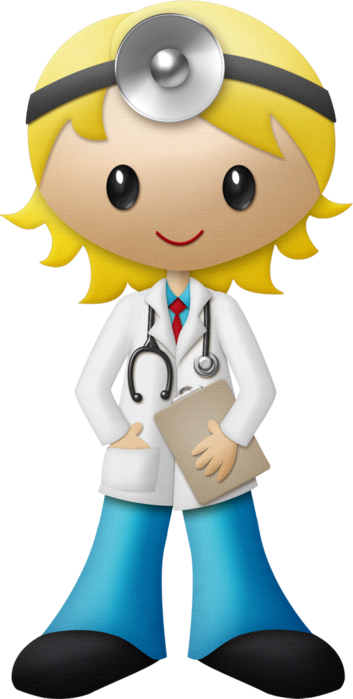 Clipart - Blonde Female Doctor Cartoon (353x699)
