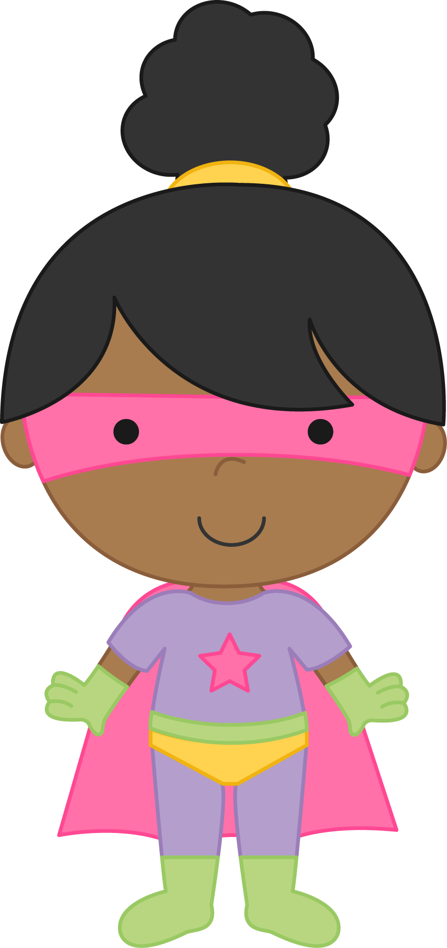 Super Girl Clipart - Girl Hero Clip Art (878x1862)