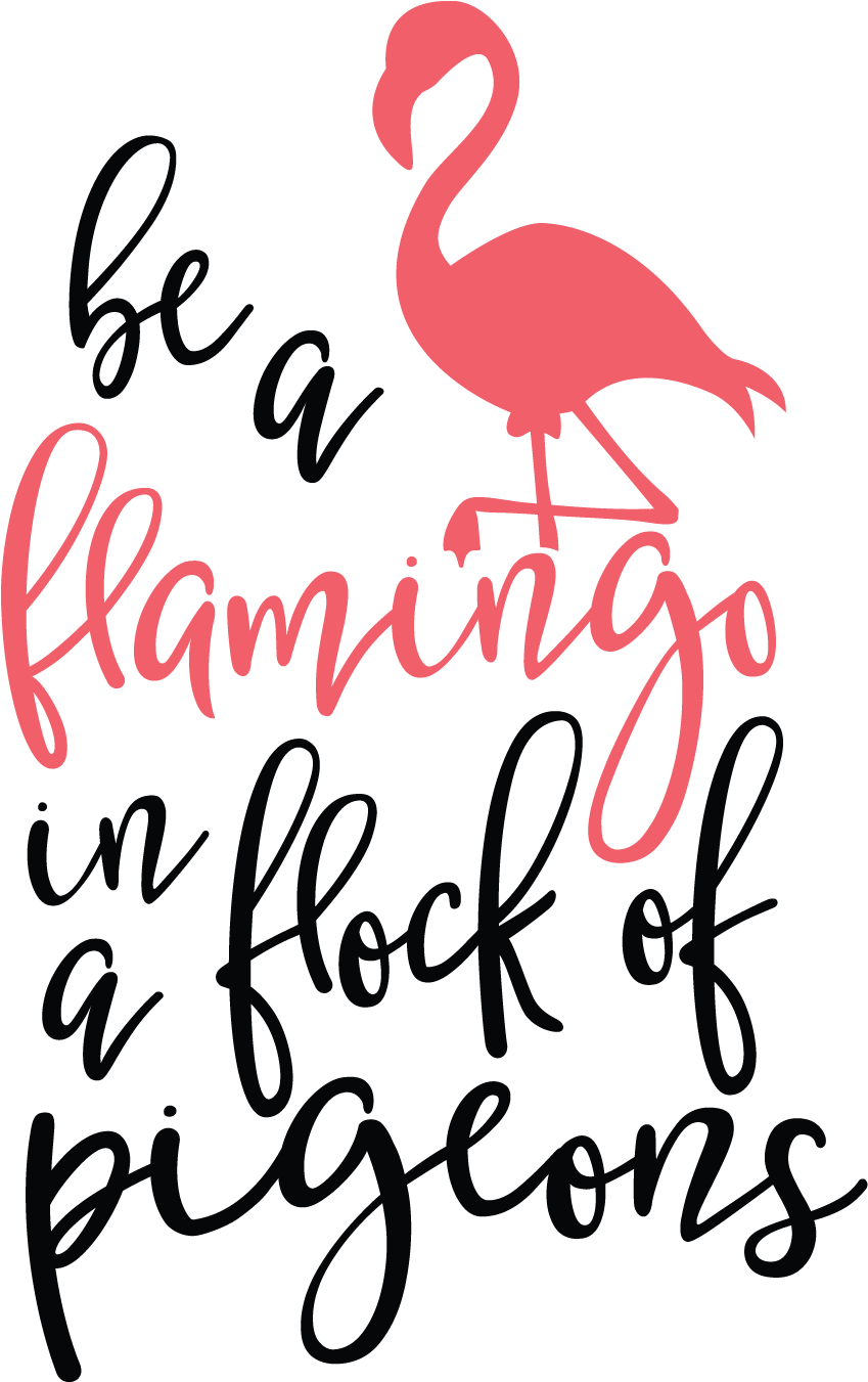 Typography Quotes, Cricut Explore, Flamingo, Pigeon, - Flamingo In A Flock Of Pigeons Svg (1800x1800)