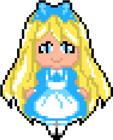 Alice In Wonderland - Alice In Wonderland Pixel Art (432x472)