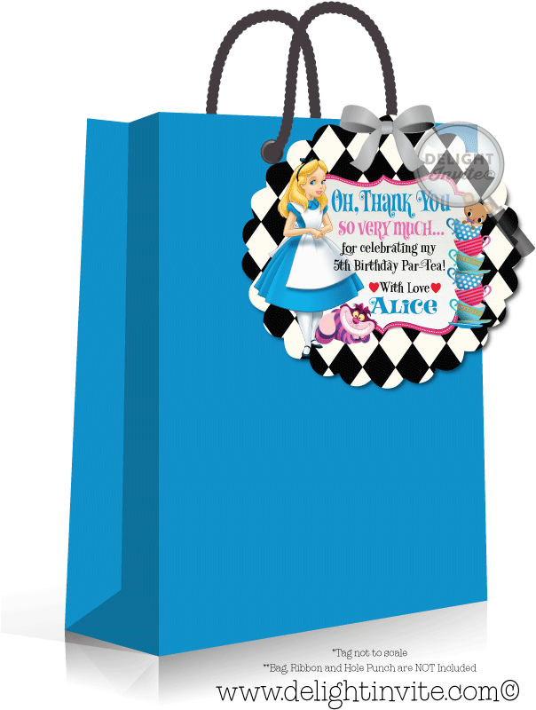 Alice In Wonderland Mad Hatter Tea Party Favor Tags - Luau (613x822)