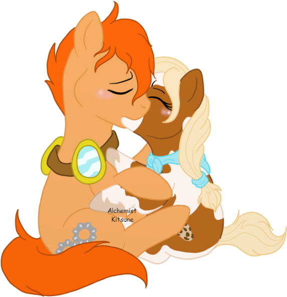 Group Of Friends Art By Atome Featuring Cookie Dough - Pound Puppies Lucky And Cookie Kiss (640x640)