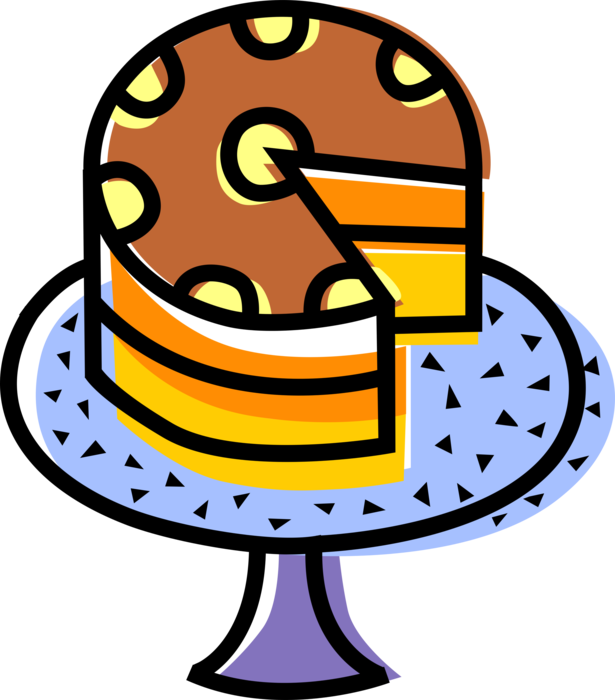 Vector Illustration Of Sweet Dessert Baked Pastry Cake - Vector Illustration Of Sweet Dessert Baked Pastry Cake (615x700)