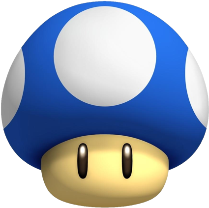 Mini Mario - Super Mario Blue Mushroom (484x484)