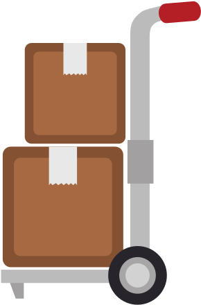 Delivery Packages On Trolley - Design (550x550)