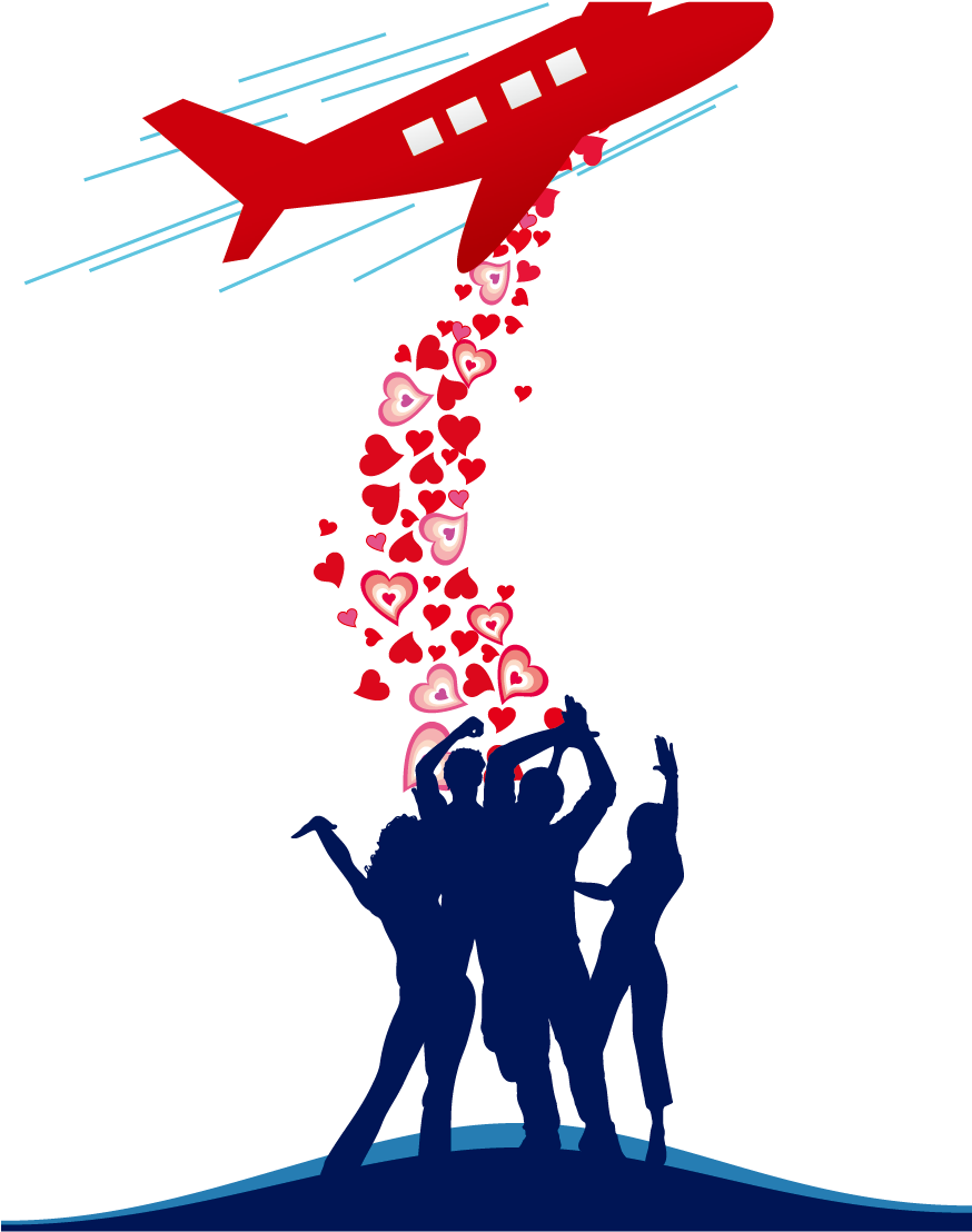 Airplane Love Valentines Day Illustration - Love (1181x1181)