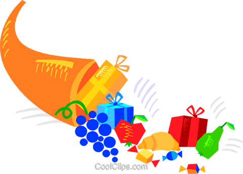 Cornucopia Royalty Free Vector Clip Art Illustration - Cornucopia Royalty Free Vector Clip Art Illustration (480x343)