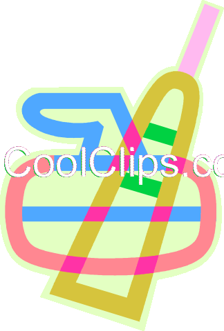 Curling Rock And Broom Royalty Free Vector Clip Art - Graphic Design (324x480)