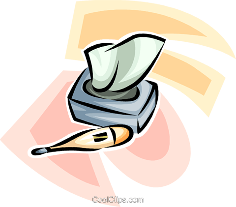 Digital Thermometer And Tissue Royalty Free Vector - Illustration (480x421)